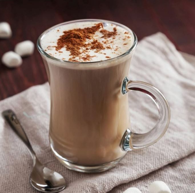 Creamy hot chocolate with a shot of La Fee Absinthe!⁣