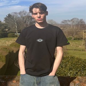 Black La Fée Starburst Eye T-Shirt With Green Tag
